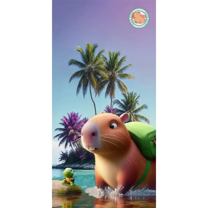Capybara mikroszálas strandtörölköző termékfotó