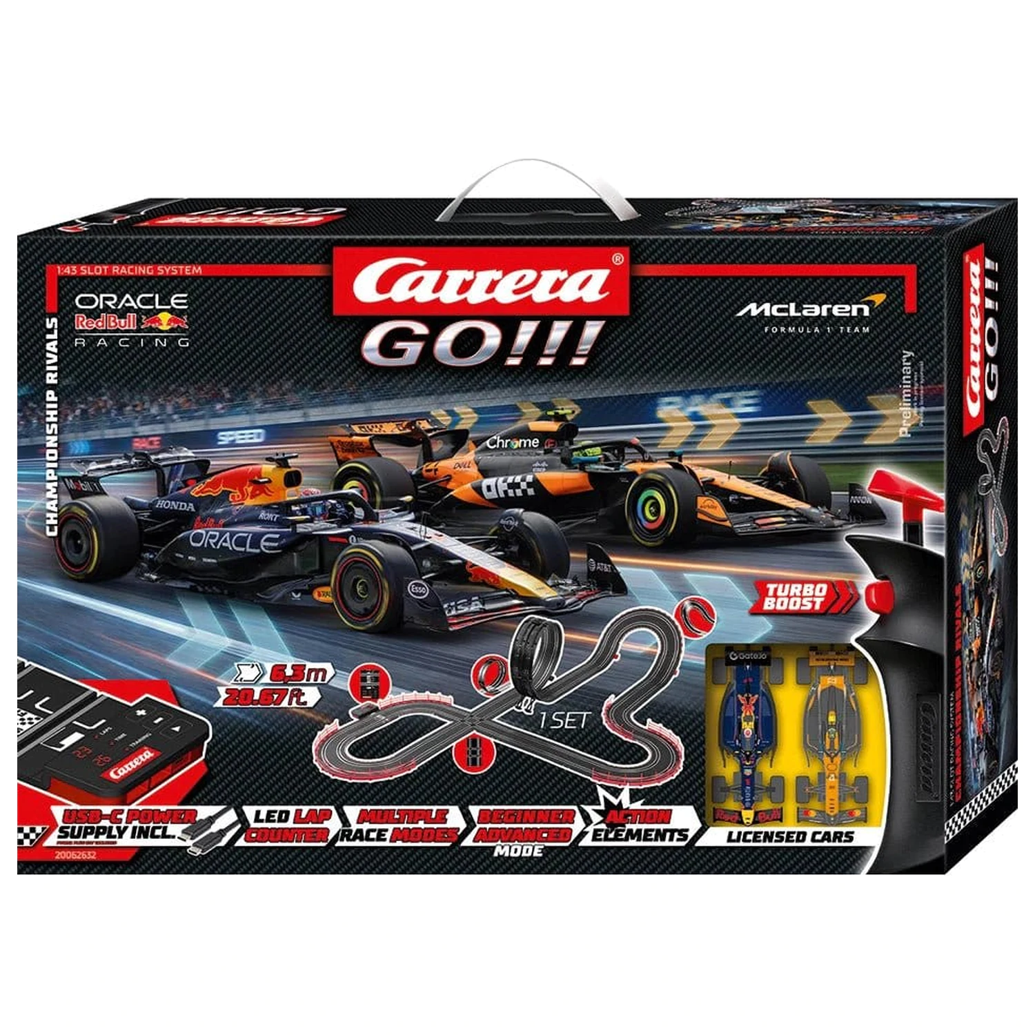 Carrera GO!!! Slot Car Track csomag Championship Rivals elektromos versenypálya  termékfotó