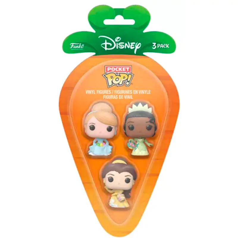 Carrot Pocket POP blister 3 figures Disney Princess Cinderella Tiana Bella termékfotó