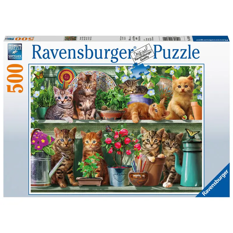 Cats on the shelf puzzle 500db-os termékfotó
