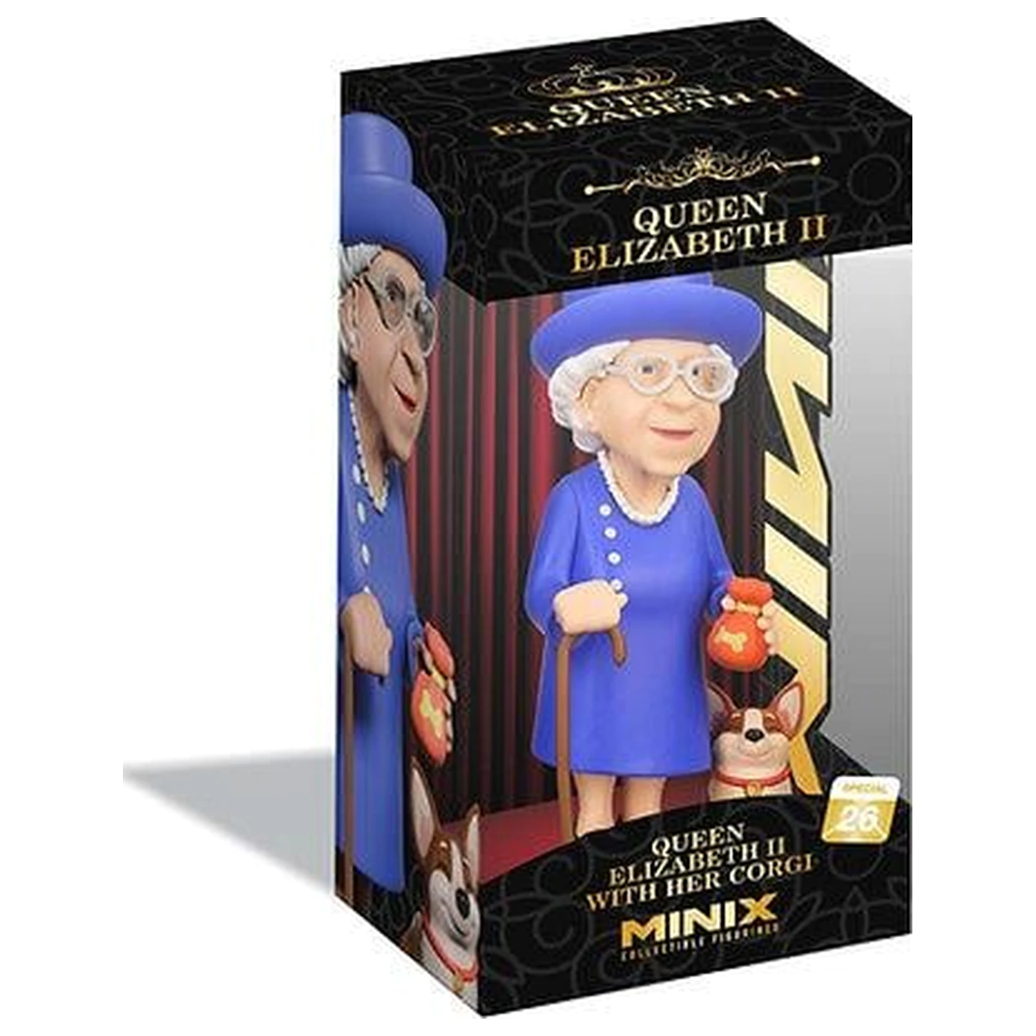 Celebrity Queen Elizabeth II with her Corgi figura Minix 12cm termékfotó