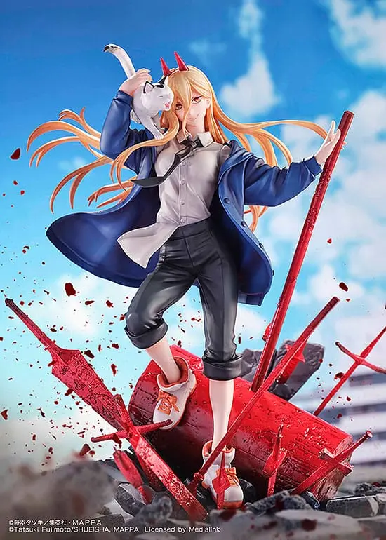 Chainsaw Man 1/7 Power & Meowy szobor figura 28 cm termékfotó