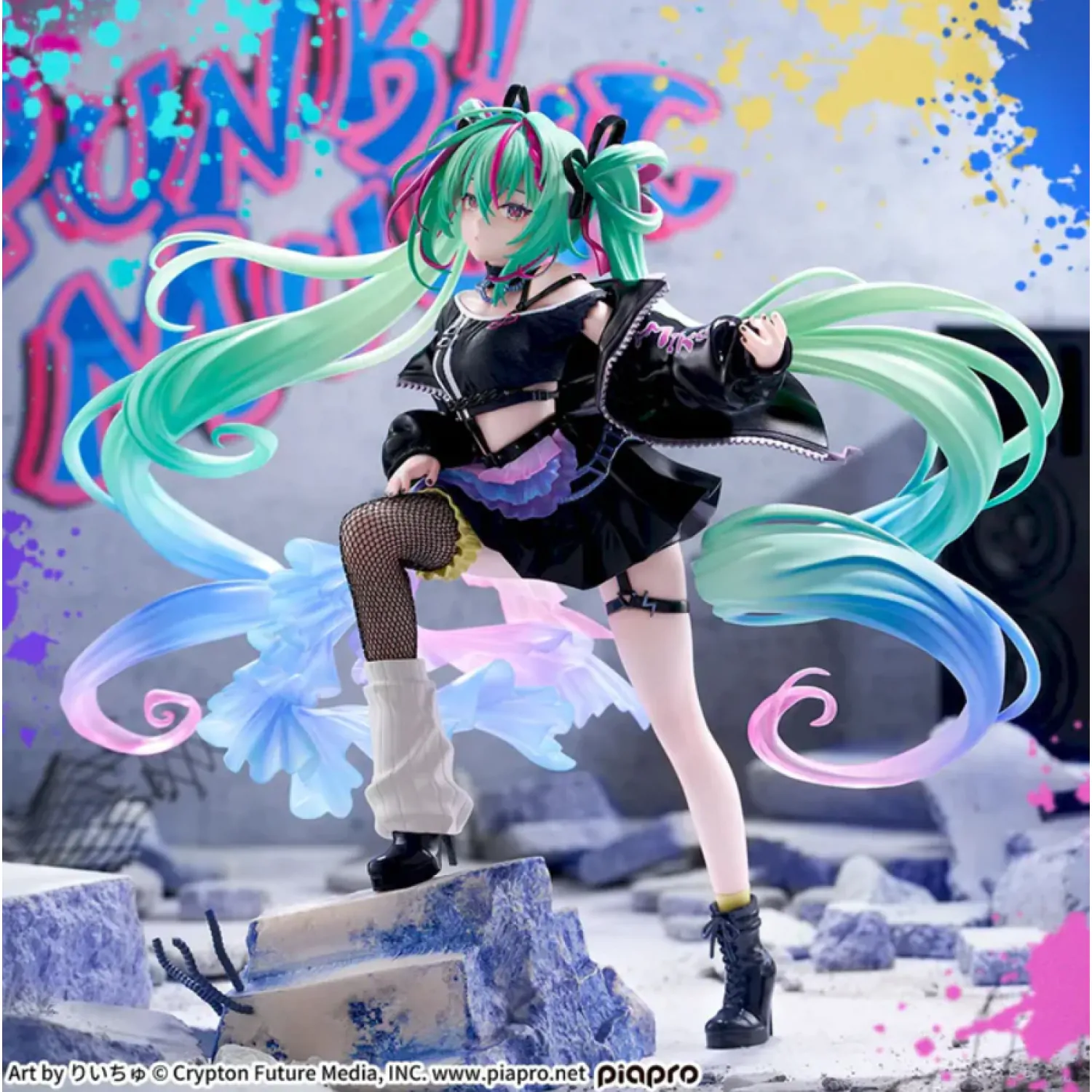 Character Vocal Series 01: Hatsune Miku FIGURIZMa Hatsune Miku Punk! PVC szobor figura 23 cm  termékfotó
