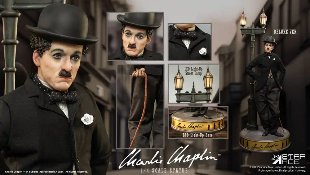 Charlie Chaplin 1/4 Deluxe Version szobor figura 50 cm termékfotó