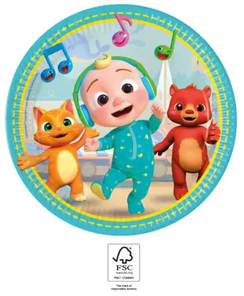 CoComelon papírtányér 8 db-os 23 cm FSC termékfotó