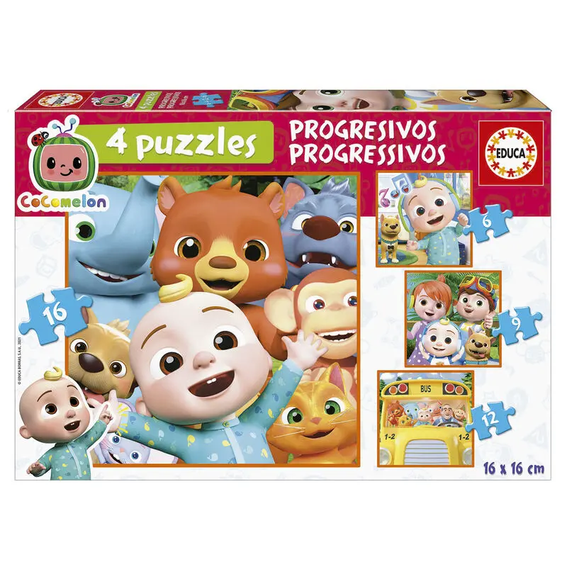 Cocomelon progressive puzzle 6-9-12-16db-os termékfotó