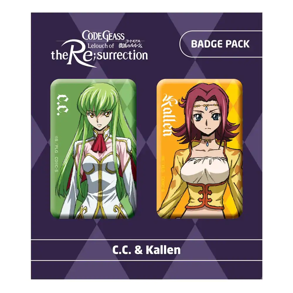 Code Geass Lelouch of the Re:surrection C.C. & Kallen 2 db-os kitűző csomag termékfotó