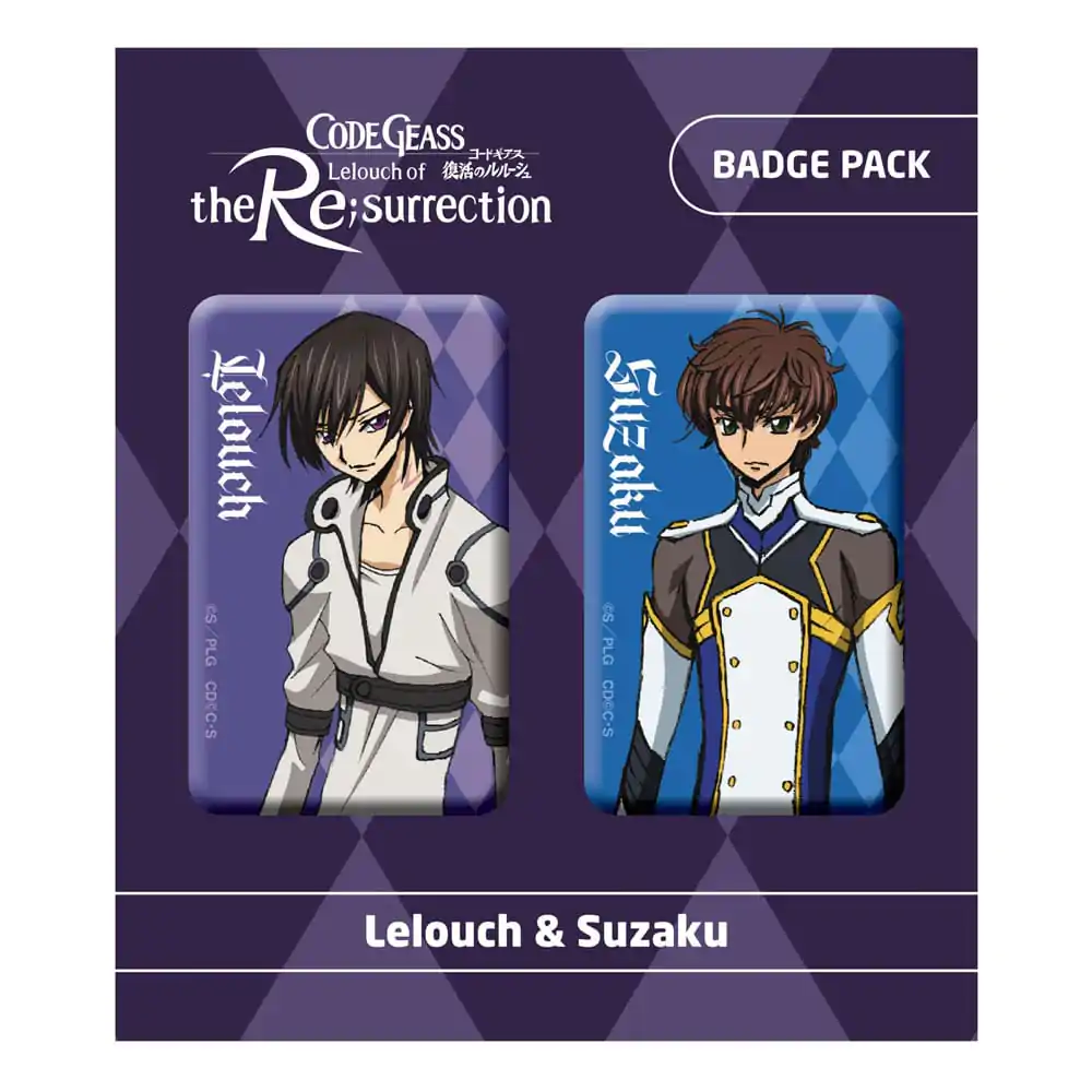 Code Geass Lelouch of the Re:surrection Lelouch & Suzaku 2 db-os kitűző csomag termékfotó