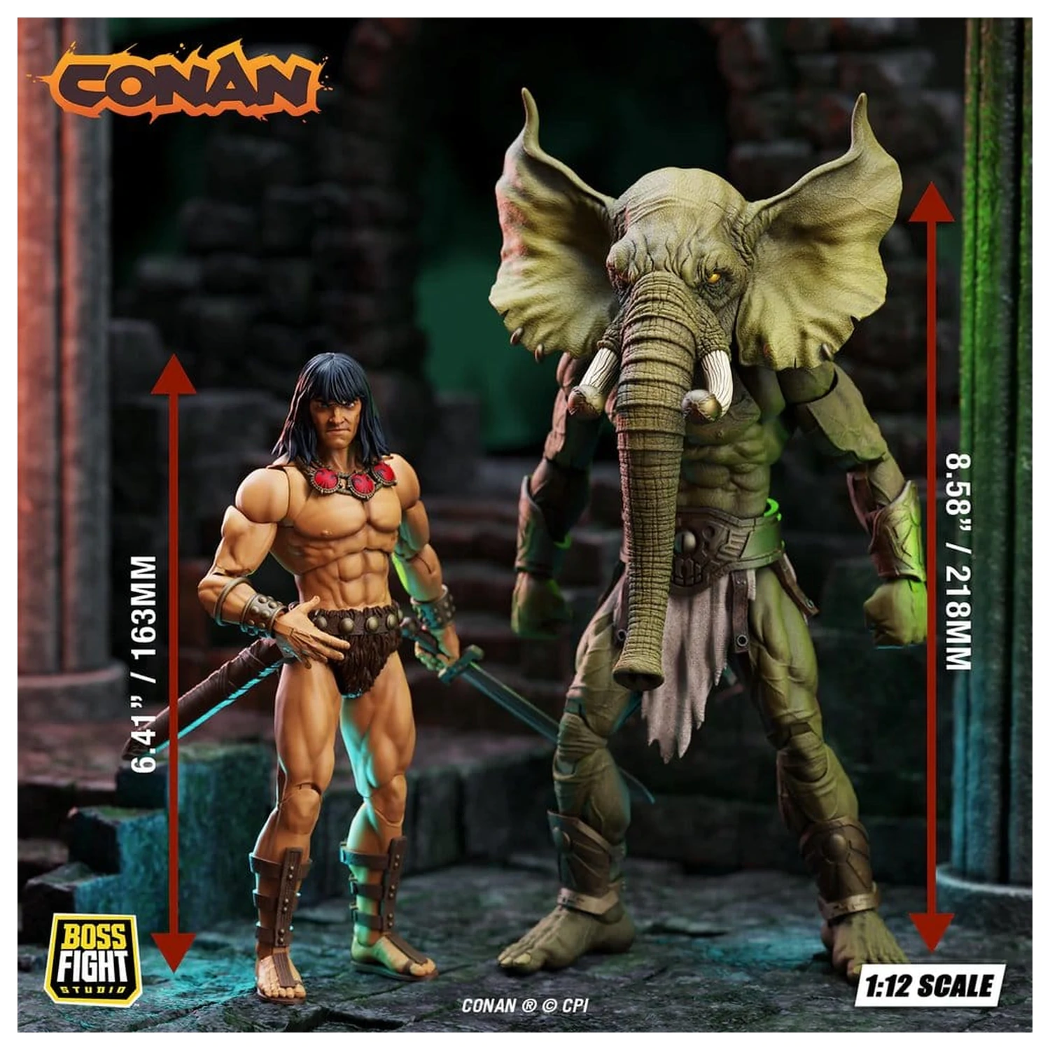Conan the Barbarian Epic H.A.C.K.S. akciófigurák The Tower of the Elephant Set: Young Conan and Yag Kosha termékfotó