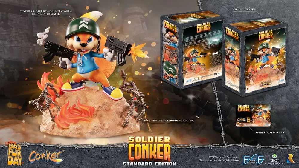 Conker: Conker's Bad Fur Day Soldier Conker szobor figura 33 cm termékfotó