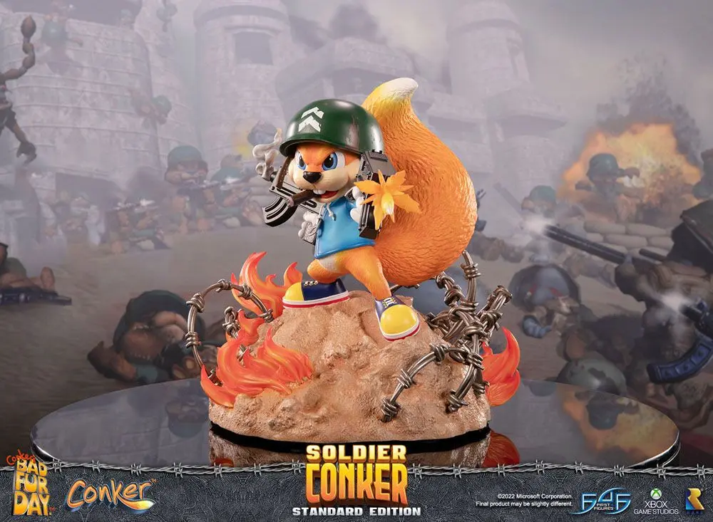 Conker: Conker's Bad Fur Day Soldier Conker szobor figura 33 cm termékfotó