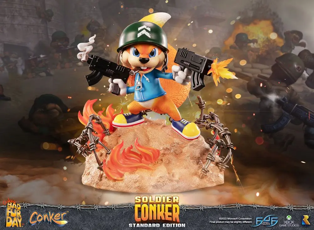 Conker: Conker's Bad Fur Day Soldier Conker szobor figura 33 cm termékfotó