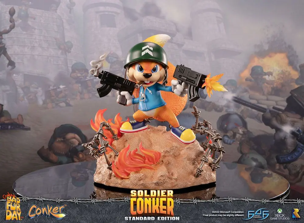 Conker: Conker's Bad Fur Day Soldier Conker szobor figura 33 cm termékfotó