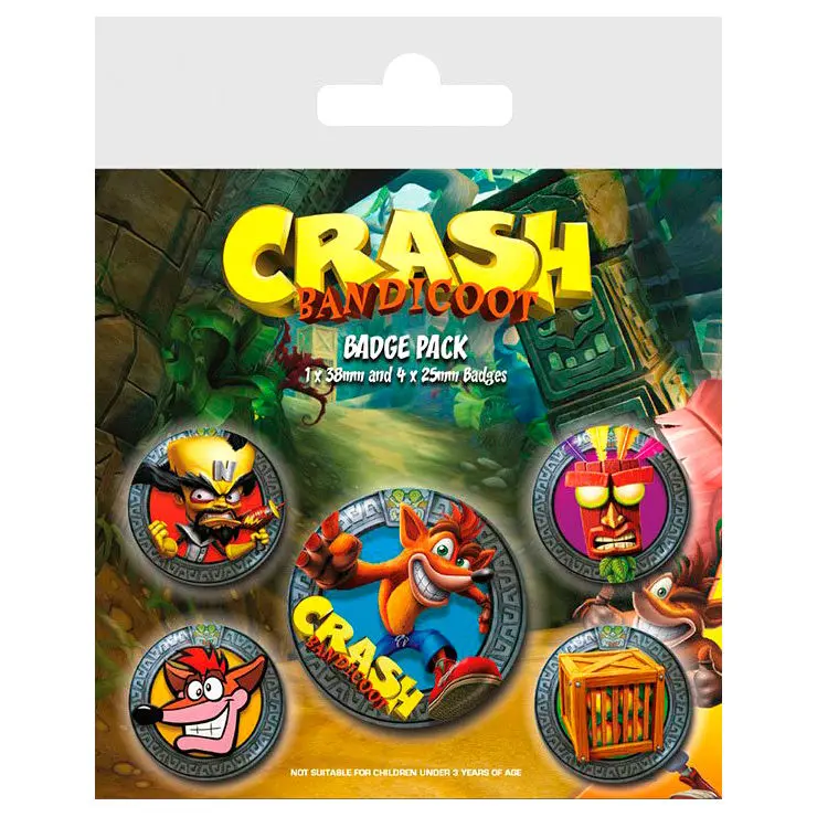 Crash Bandicoot csomag 5 kitűző termékfotó