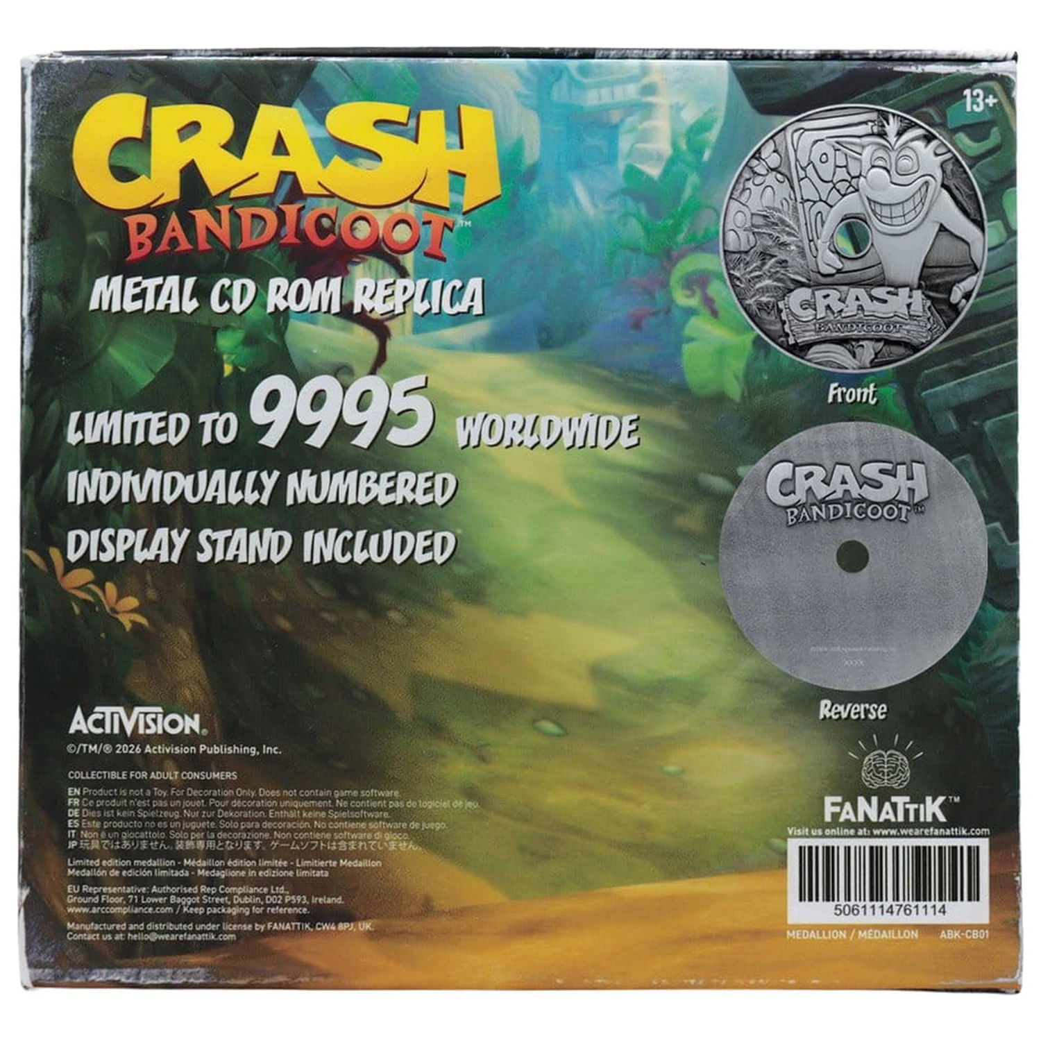Crash Bandicoot replika Metal CD-ROM Collectible Limitált kiadás 11 cm termékfotó