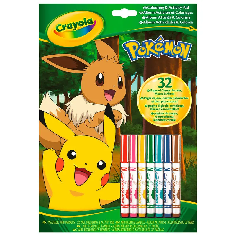 Crayola Pokemon foglalkoztató könyv 7 filctollal termékfotó