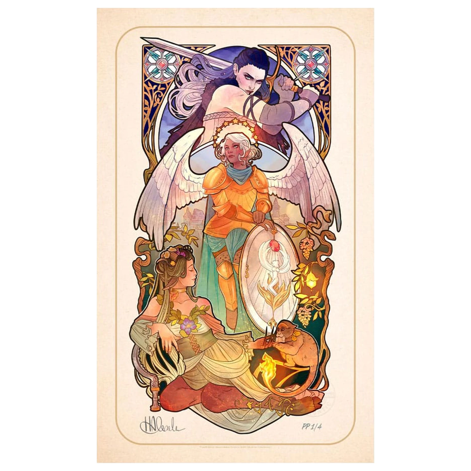 Critical Role Art Print Ashley Johnson: 10th Anniversary Art Nouveau Illustrations 46 x 28 cm - keretezetlen vászonkép termékfotó