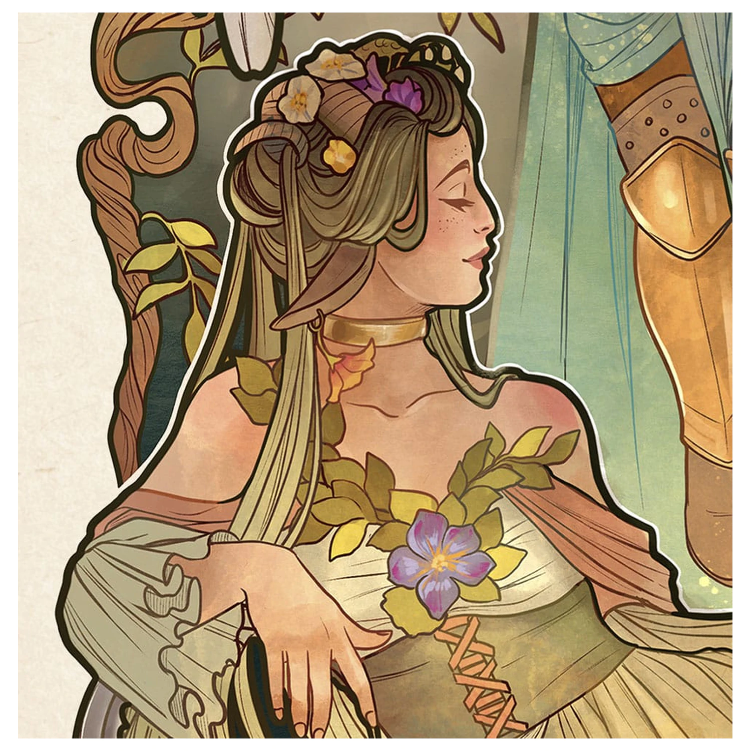 Critical Role Art Print Ashley Johnson: 10th Anniversary Art Nouveau Illustrations 46 x 28 cm - keretezetlen vászonkép termékfotó