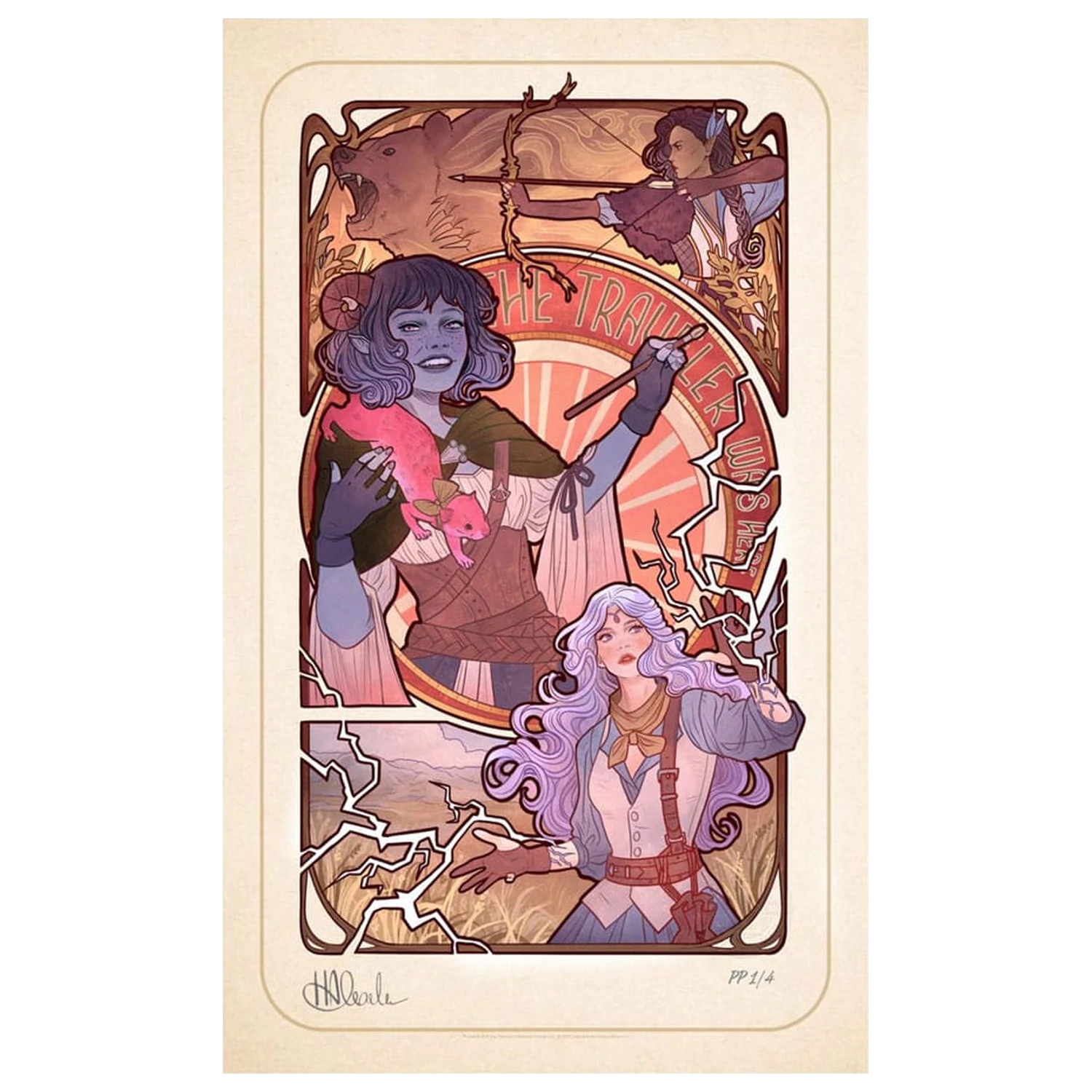 Critical Role Art Print Laura Bailey: 10th Anniversary Art Nouveau Illustrations 46 x 28 cm - keretezetlen vászonkép termékfotó