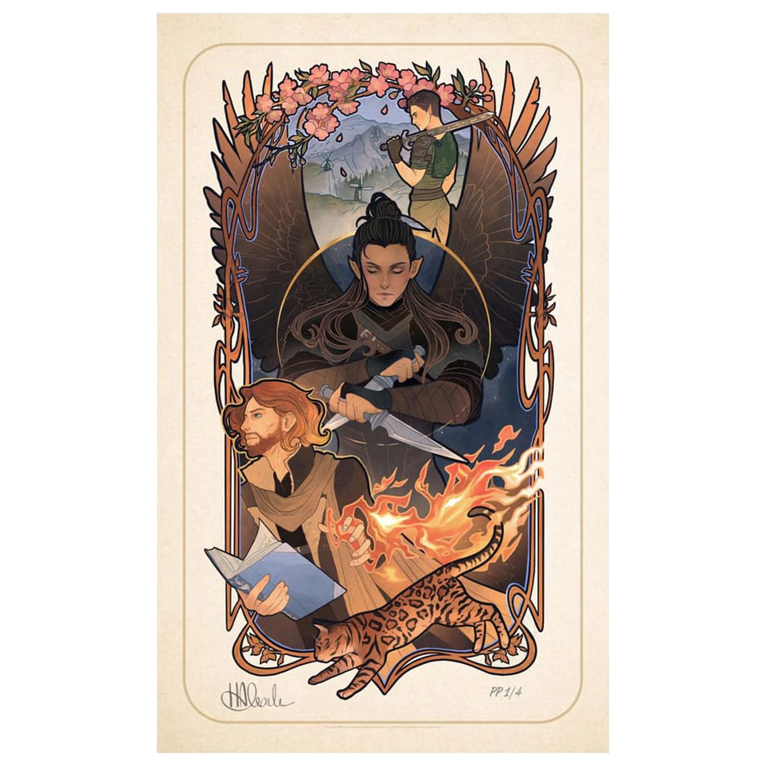Critical Role Art Print Liam O'Brien: 10th Anniversary Art Nouveau Illustrations 46 x 28 cm - keretezetlen vászonkép termékfotó