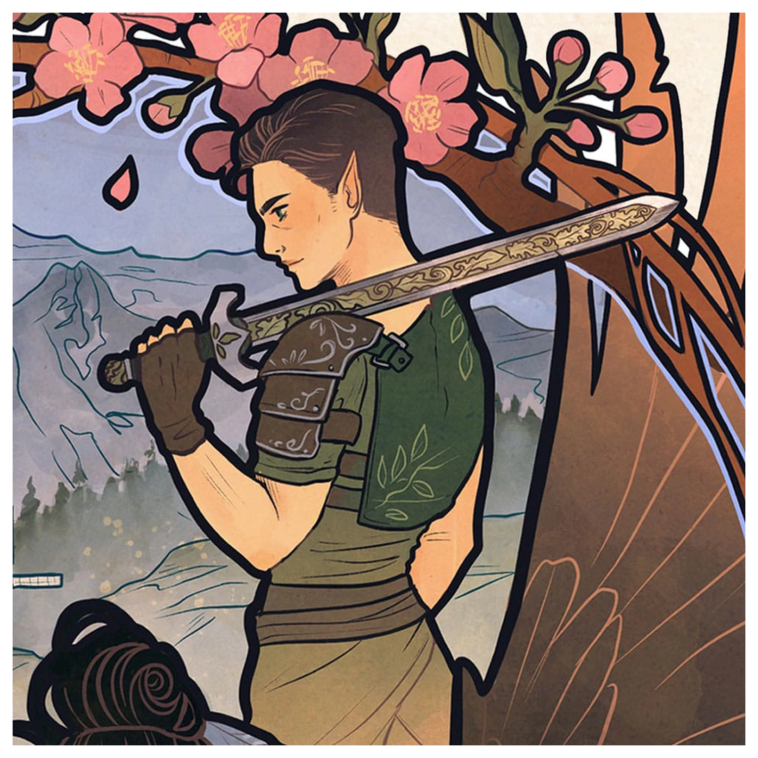 Critical Role Art Print Liam O'Brien: 10th Anniversary Art Nouveau Illustrations 46 x 28 cm - keretezetlen vászonkép termékfotó