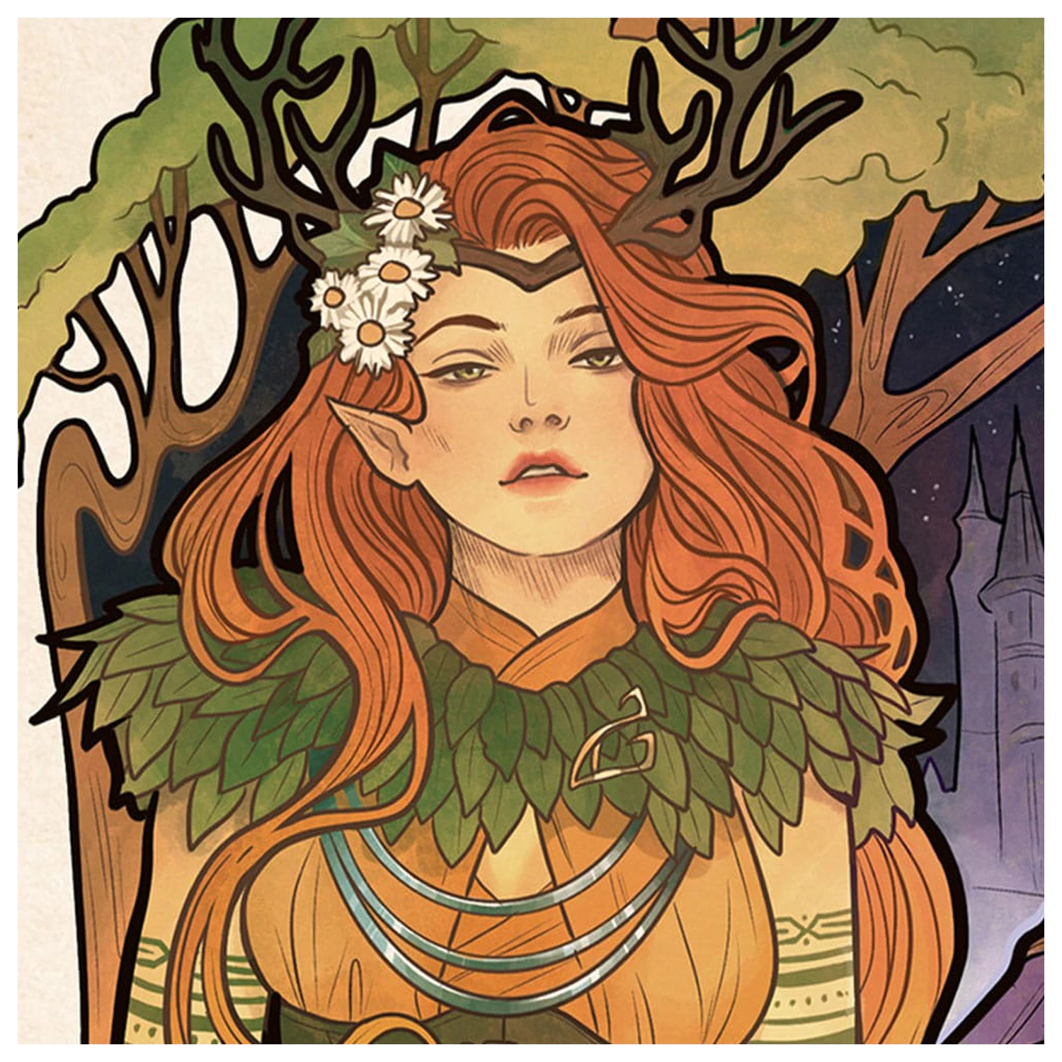 Critical Role Art Print Marisha Ray: 10th Anniversary Art Nouveau Illustrations 46 x 28 cm - keretezetlen vászonkép termékfotó
