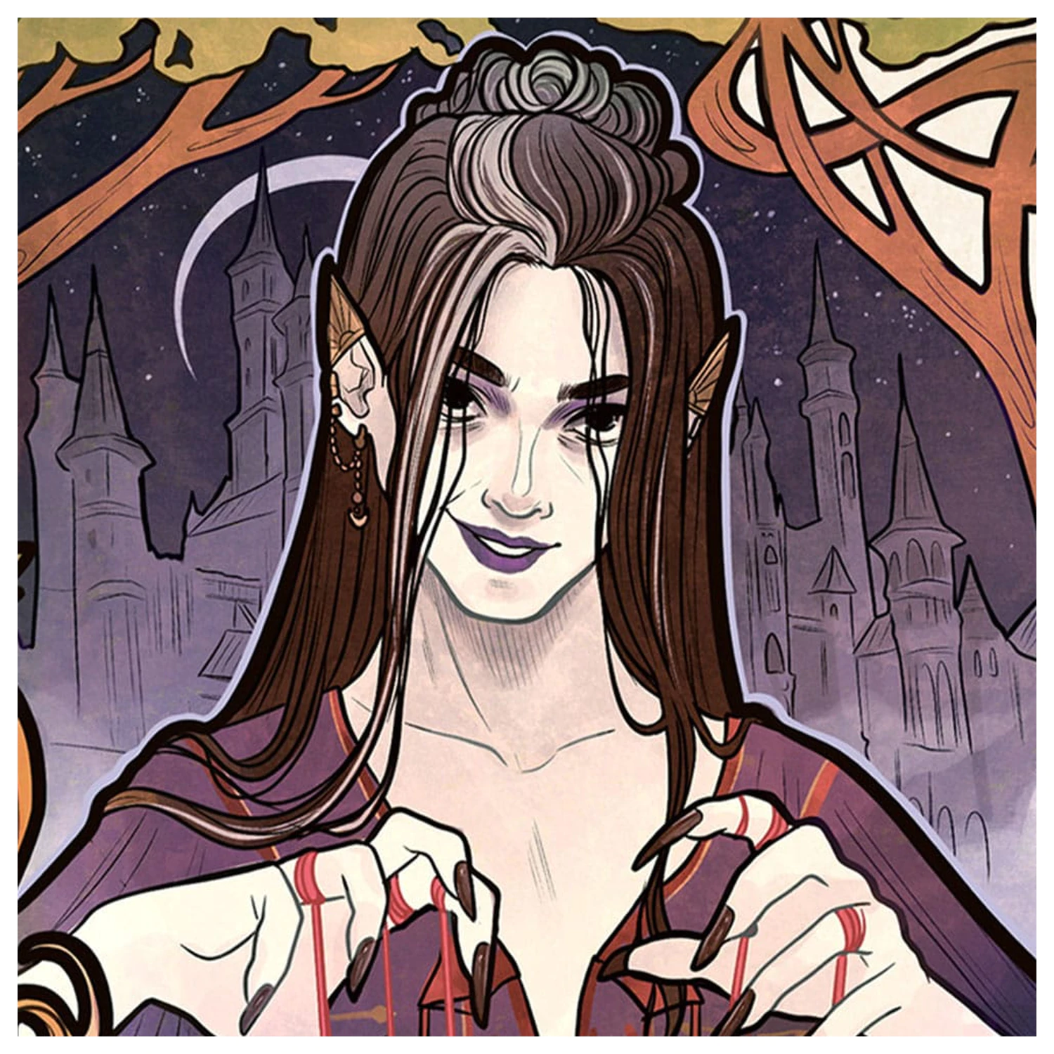 Critical Role Art Print Marisha Ray: 10th Anniversary Art Nouveau Illustrations 46 x 28 cm - keretezetlen vászonkép termékfotó
