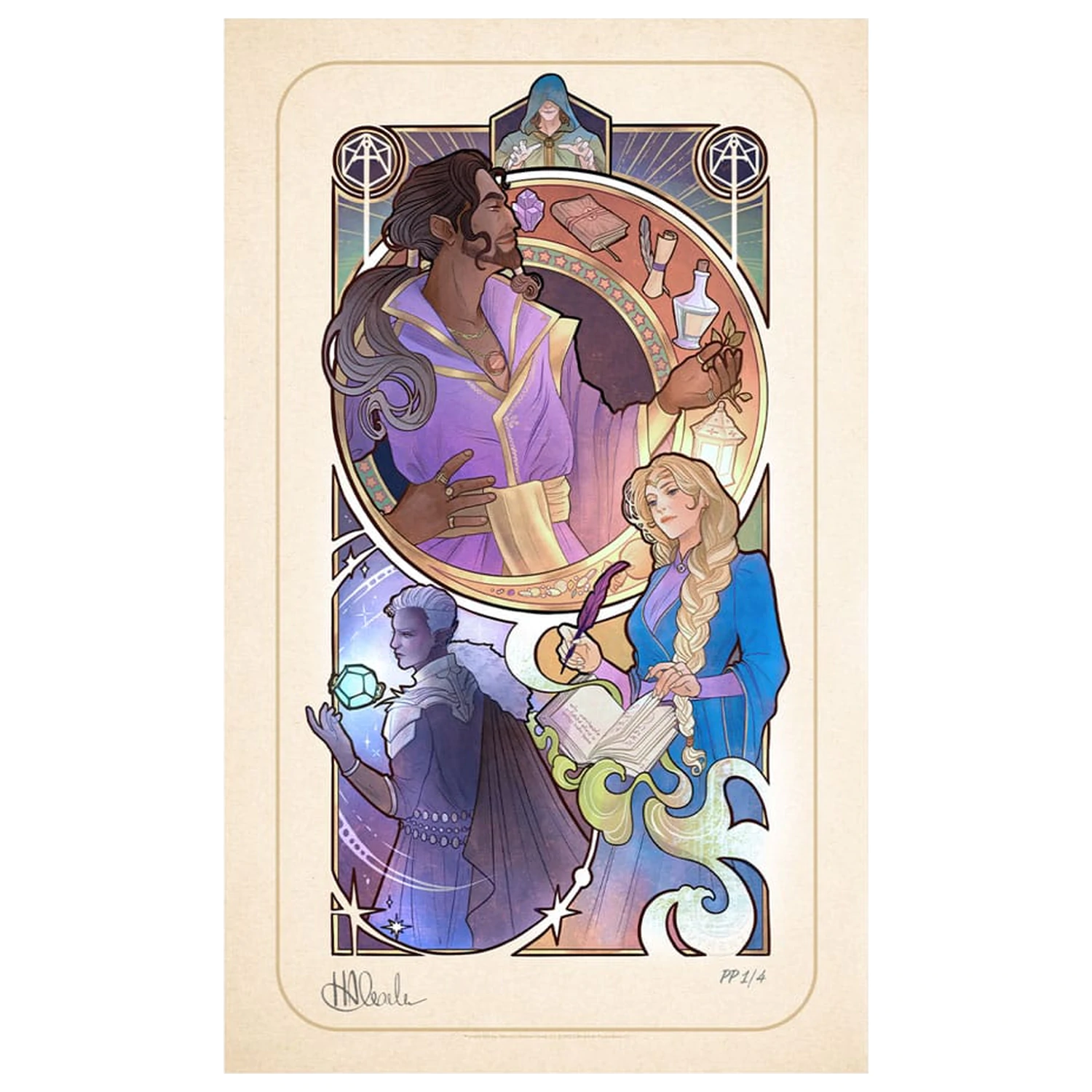 Critical Role Art Print Matthew Mercer: 10th Anniversary Art Nouveau Illustrations 46 x 28 cm - keretezetlen vászonkép termékfotó