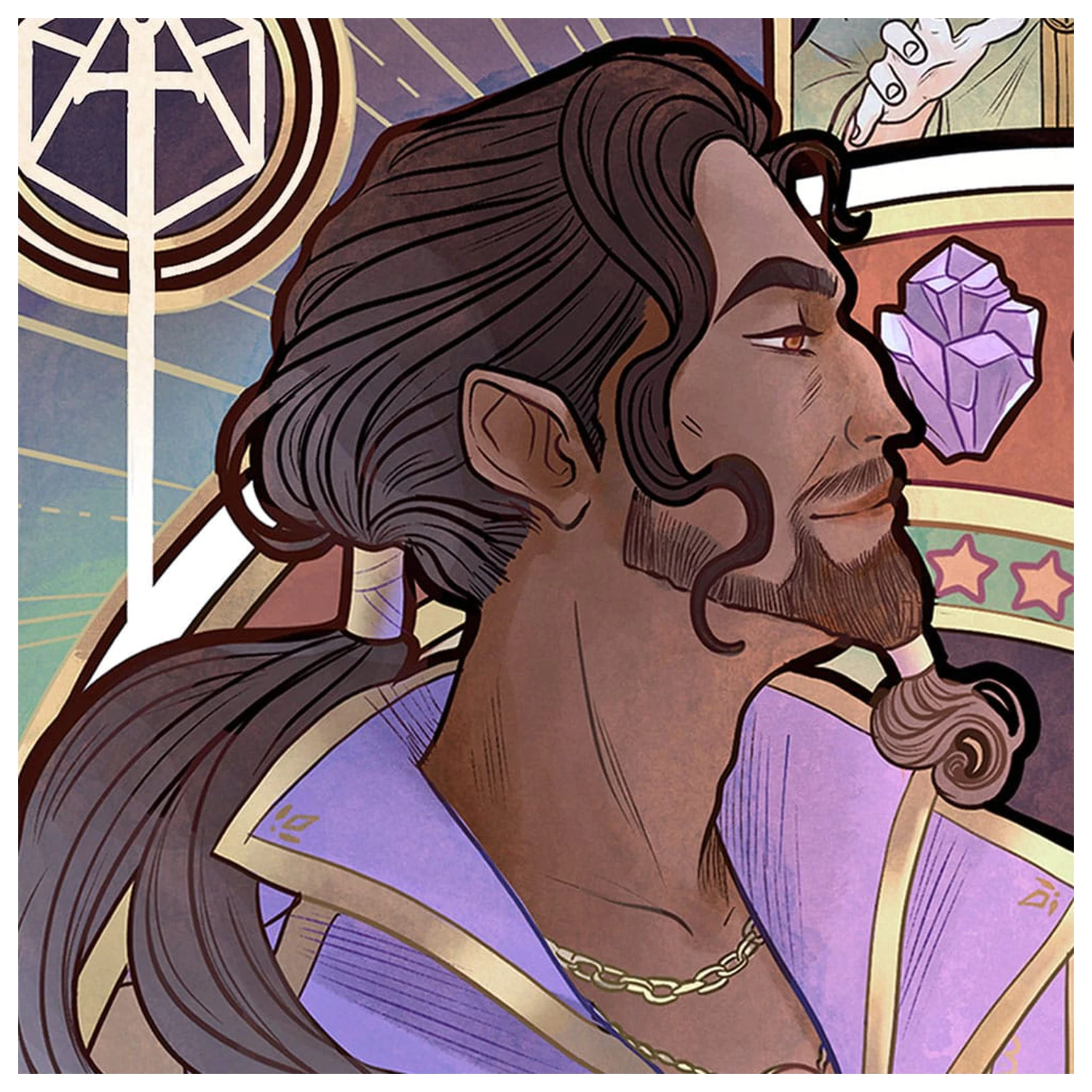 Critical Role Art Print Matthew Mercer: 10th Anniversary Art Nouveau Illustrations 46 x 28 cm - keretezetlen vászonkép termékfotó