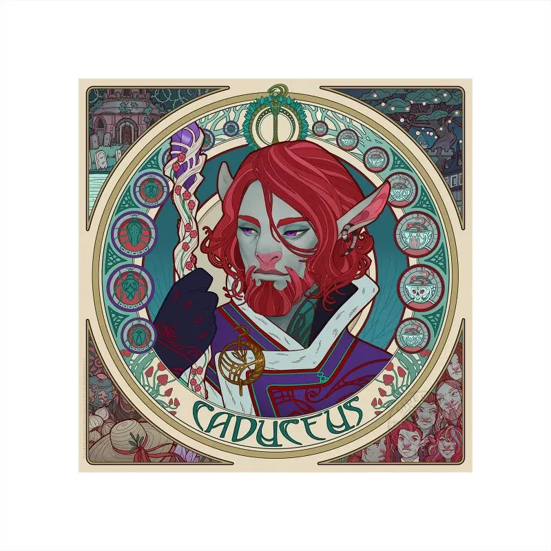 Critical Role Art Print Mighty Nein Portrait Series: Caduceus 35 x 35 cm - keret nélküli vászonkép termékfotó