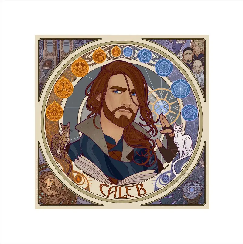 Critical Role Art Print Mighty Nein Portrait Series: Caleb 35 x 35 cm - keretezetlen vászonkép termékfotó