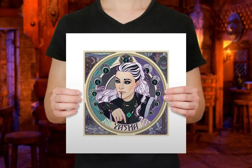 Critical Role Art Print Mighty Nein Portrait Series: Yasha 35 x 35 cm - keretezetlen vászonkép termékfotó