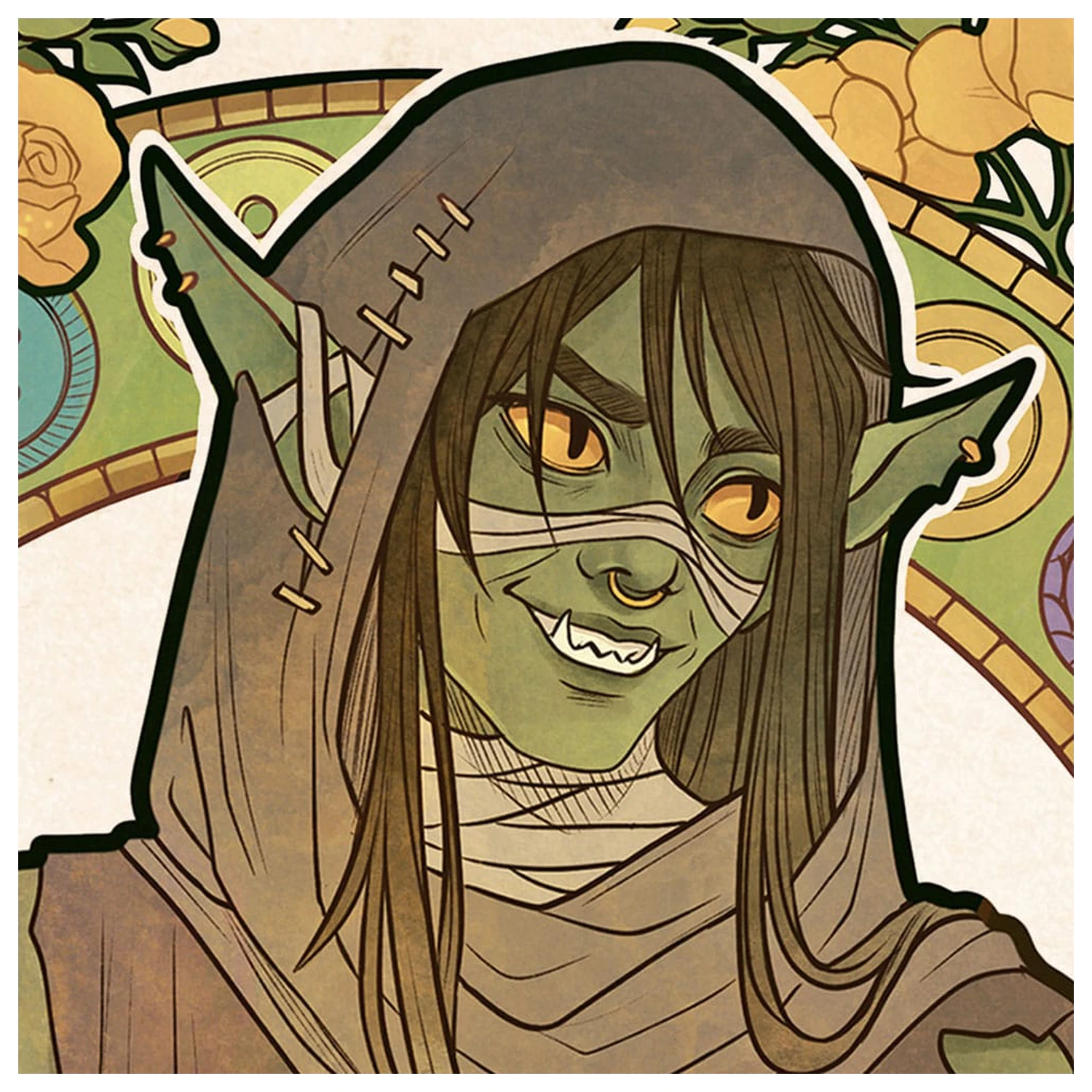 Critical Role Art Print Sam Riegel: 10th Anniversary Art Nouveau Illustrations 46 x 28 cm - keretezetlen vászonkép termékfotó