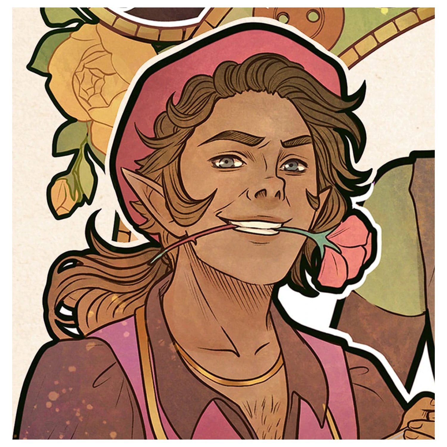 Critical Role Art Print Sam Riegel: 10th Anniversary Art Nouveau Illustrations 46 x 28 cm - keretezetlen vászonkép termékfotó