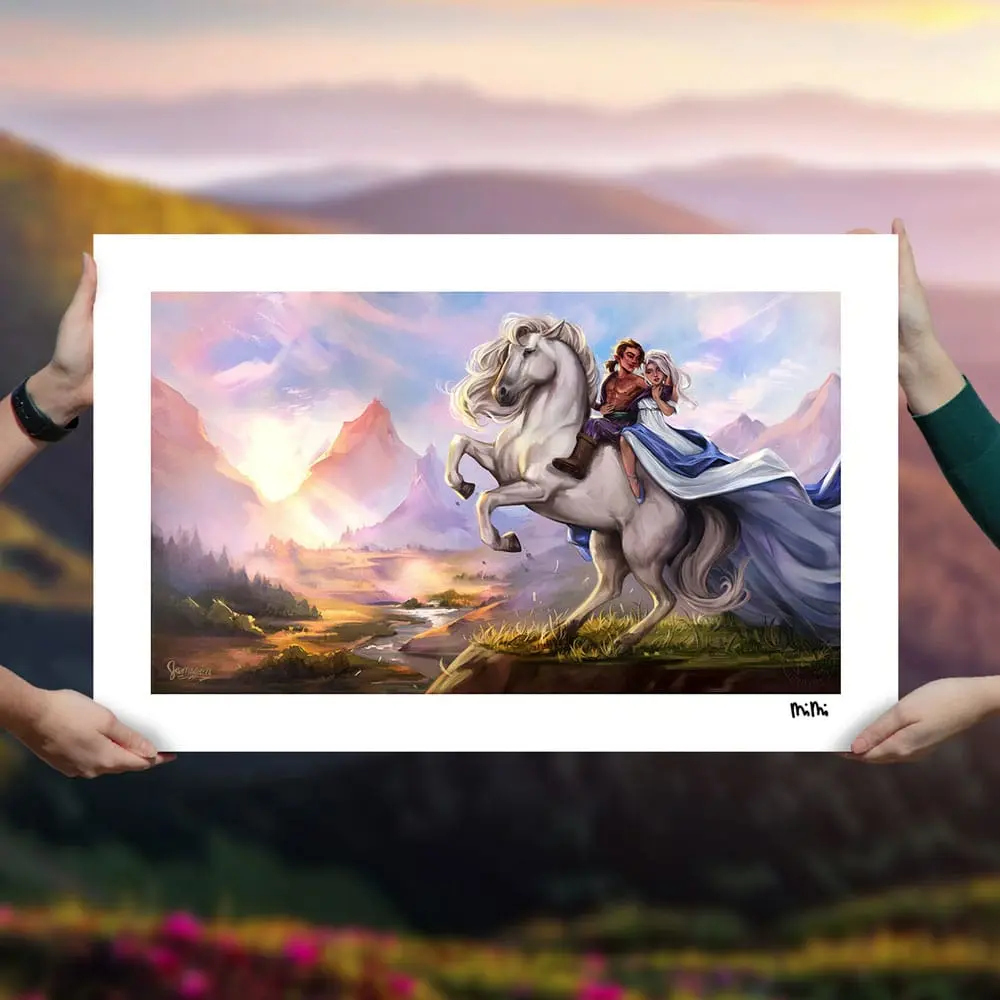 Critical Role Art Print Scanlan Shorthalt &amp; Pike Trickfoot: A Humble Portrait 71 x 46 cm - keretezetlen vászonkép termékfotó