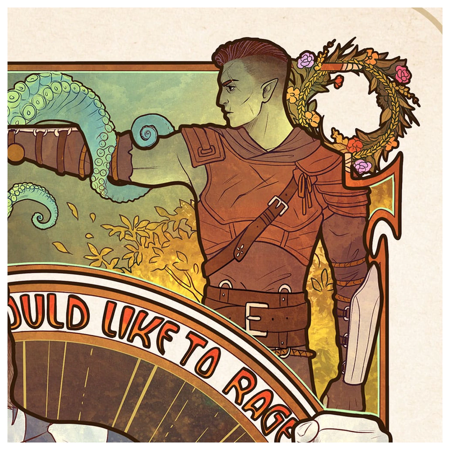 Critical Role Art Print Travis Willingham: 10th Anniversary Art Nouveau Illustrations 46 x 28 cm - keretezetlen vászonkép termékfotó