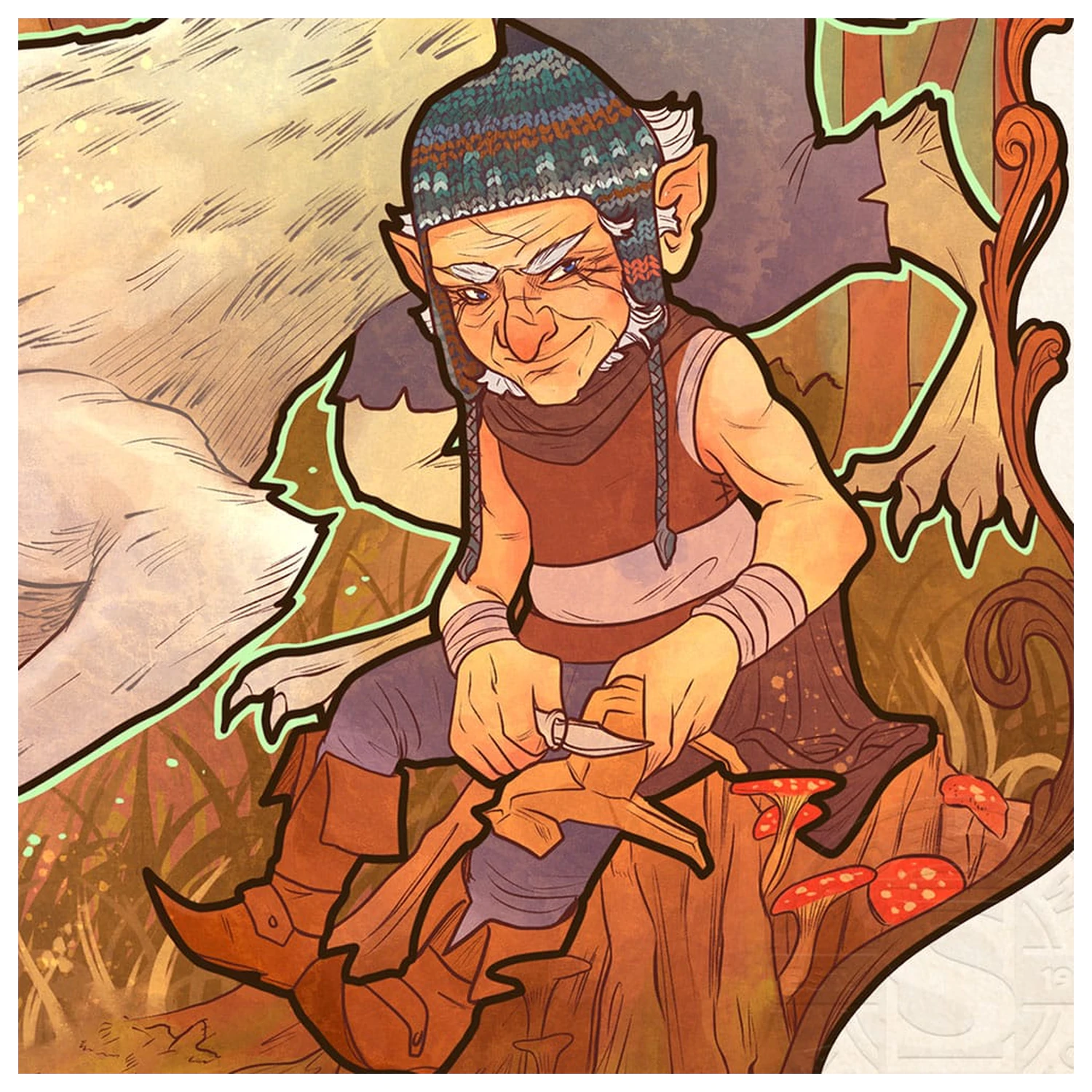 Critical Role Art Print Travis Willingham: 10th Anniversary Art Nouveau Illustrations 46 x 28 cm - keretezetlen vászonkép termékfotó