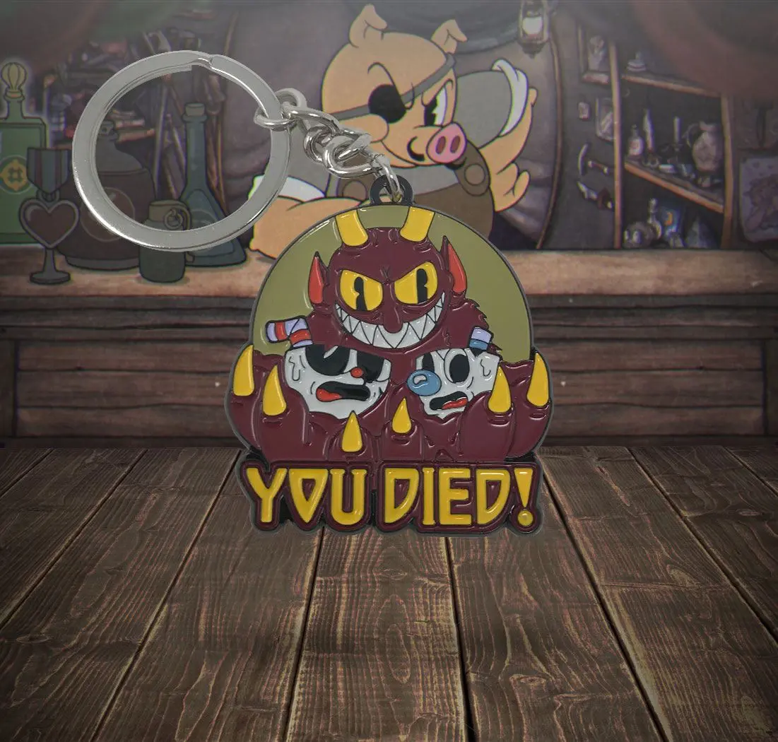 Cuphead fém kulcstartó You Died! Limitált kiadás 4 cm termékfotó