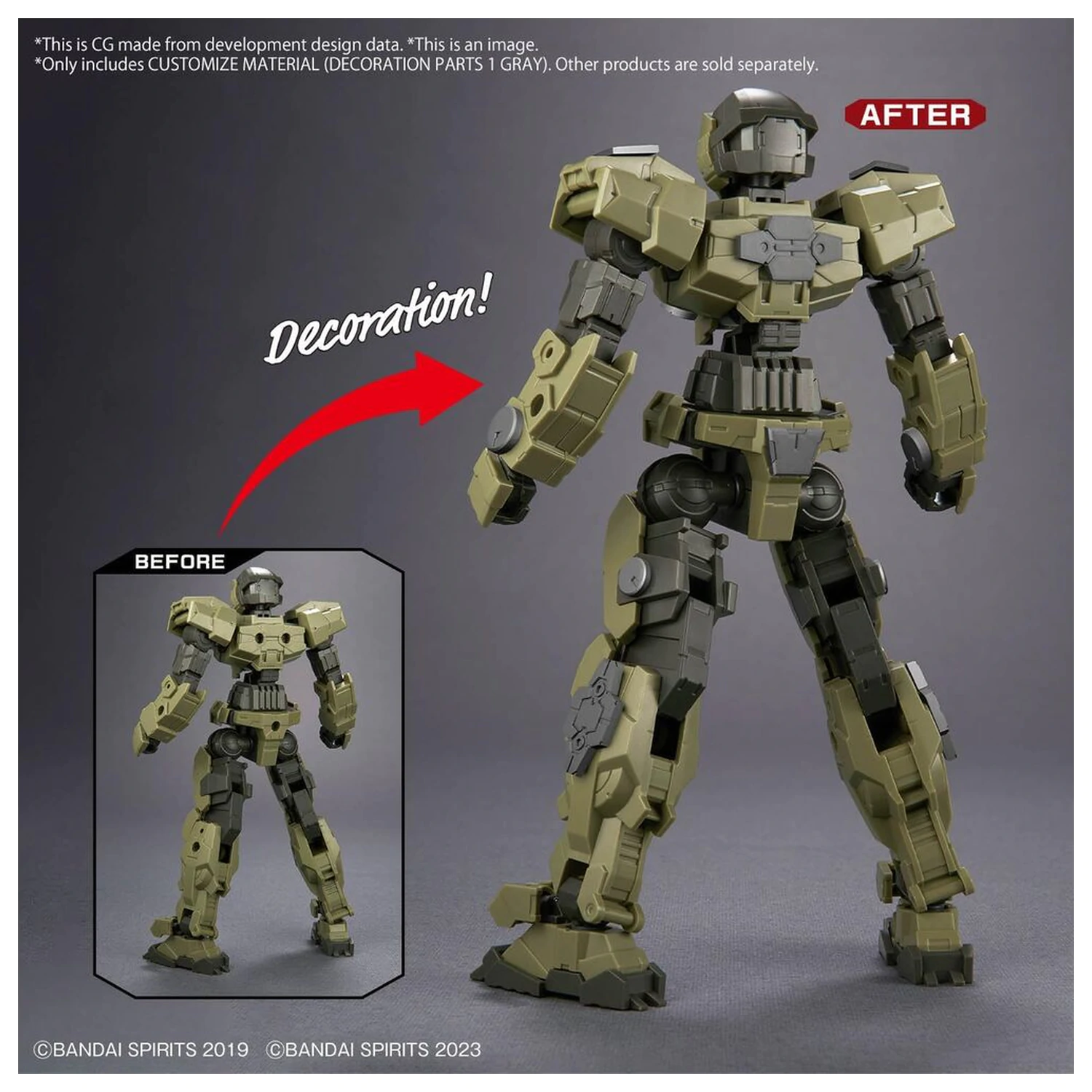 Customise Material Decoration Parts 1 Grey figura kiegészítő csomag termékfotó