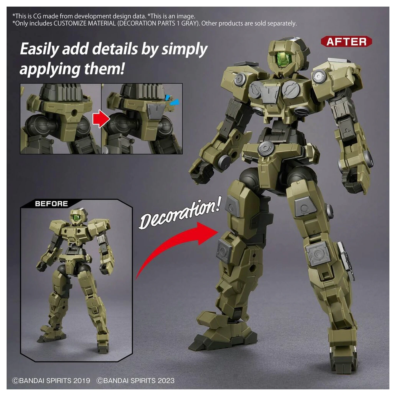 Customise Material Decoration Parts 1 Grey figura kiegészítő csomag termékfotó