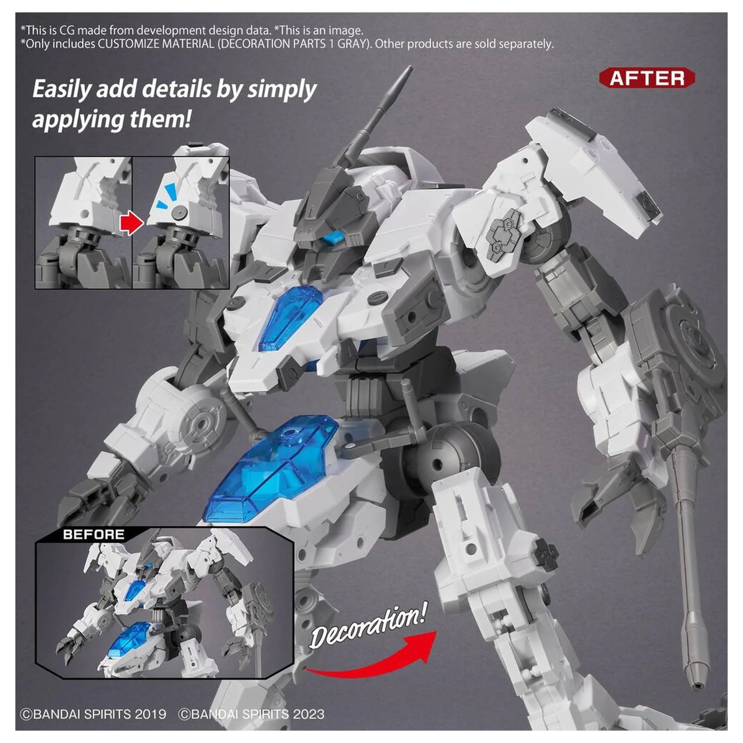 Customise Material Decoration Parts 1 Grey figura kiegészítő csomag termékfotó