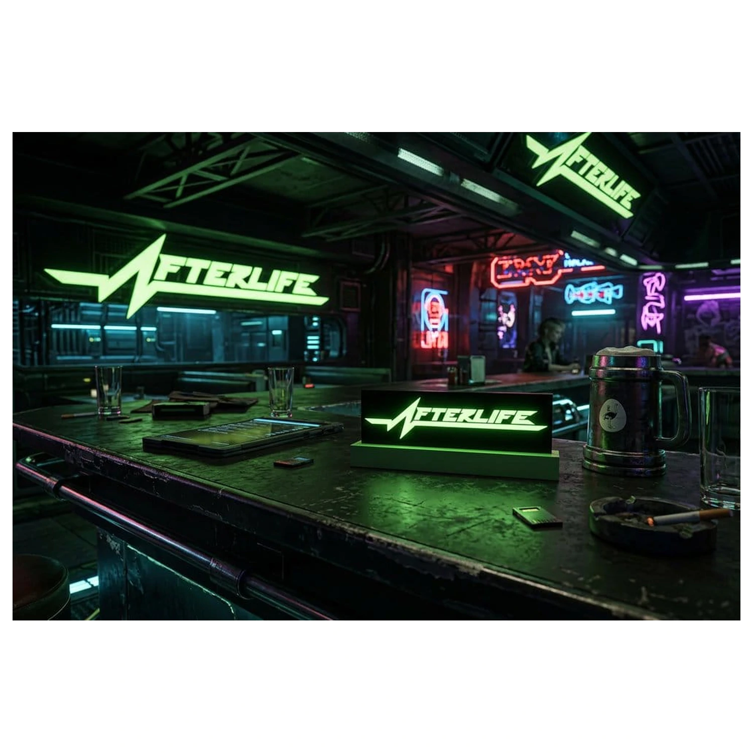 Cyberpunk 2077 Afterlife Logo lámpa termékfotó