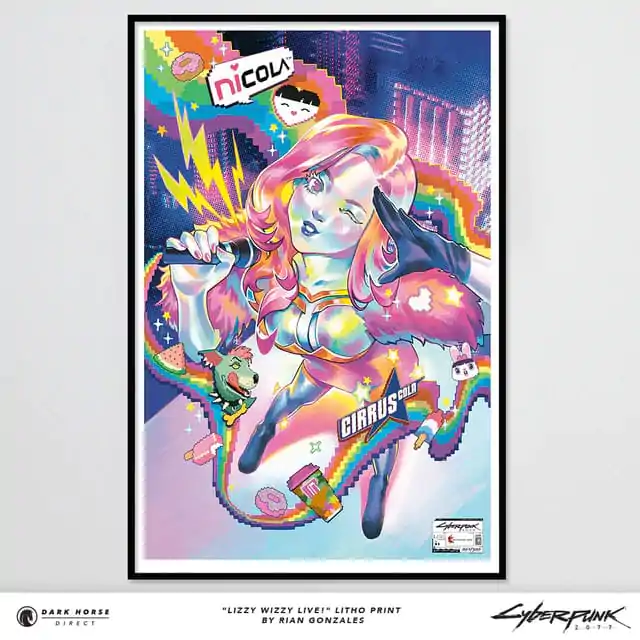 Cyberpunk 2077 Art Print Lizzy Wizzy Live! Limitált kiadás 60 x 90 cm termékfotó