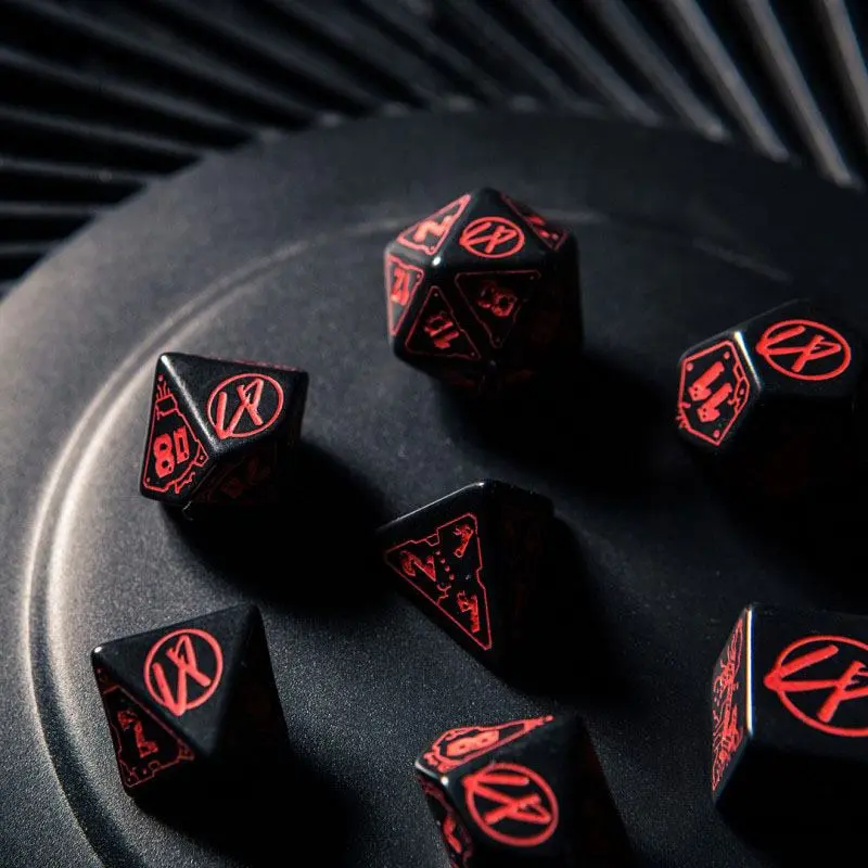 Cyberpunk Edition Dice Set Blood over Chrome (7) termékfotó