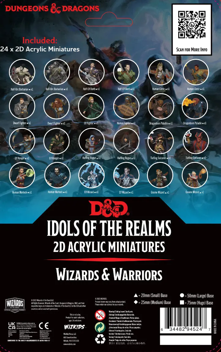 D&amp;D Idols of the Realms 2D Miniatures: Wizards &amp; Warriors - 2D Set termékfotó