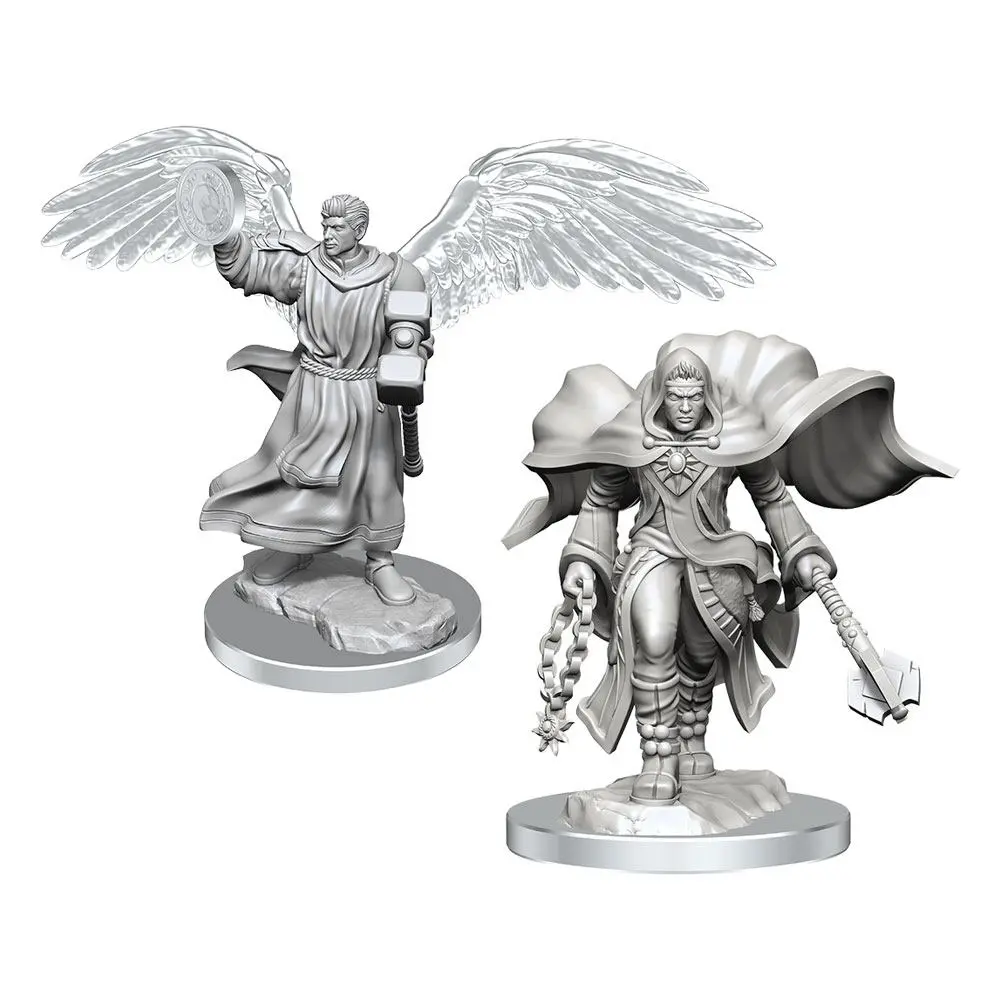 D&D Nolzur's Marvelous Miniatures Unpainted Miniatures Aasimar Cleric Male 2 db-os figura csomag termékfotó