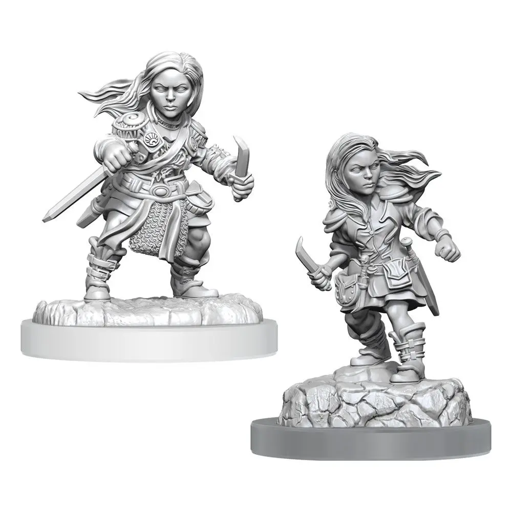 D&D Nolzur's Marvelous Miniatures Unpainted Miniatures Halfling Rogue Female 2 db-os figura csomag termékfotó