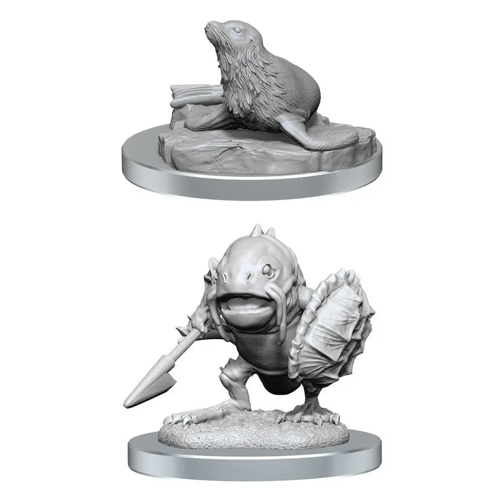 D&D Nolzur's Marvelous Miniatures Unpainted Miniatures Locathah & Seal 2 db-os figura csomag termékfotó