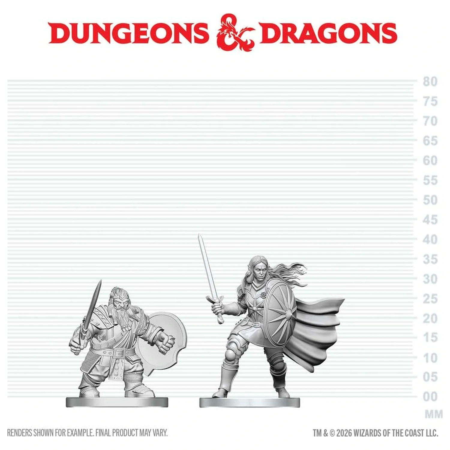 D&D Nolzur's Marvelous Miniatures Mini figuras Dwarf Fighter & Orc Paladin  termékfotó