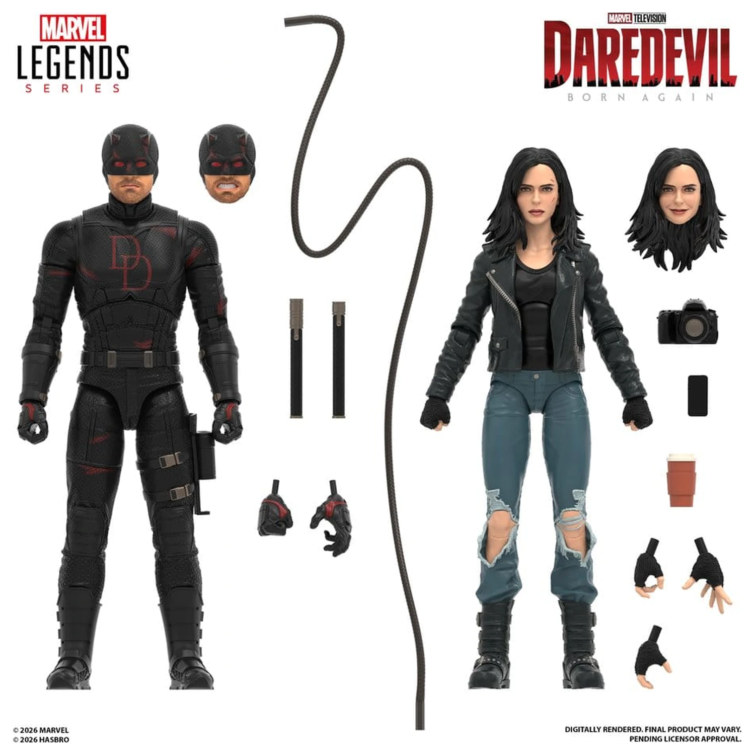 Daredevil: Born Again Marvel Legends Daredevil & Jessica Jones 2 db-os akciófigura csomag 15 cm termékfotó